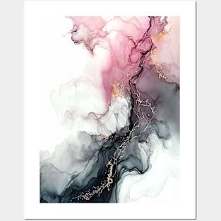 Mystical Mauve and Mist - Abstract Alcohol Ink Art Posters and Art